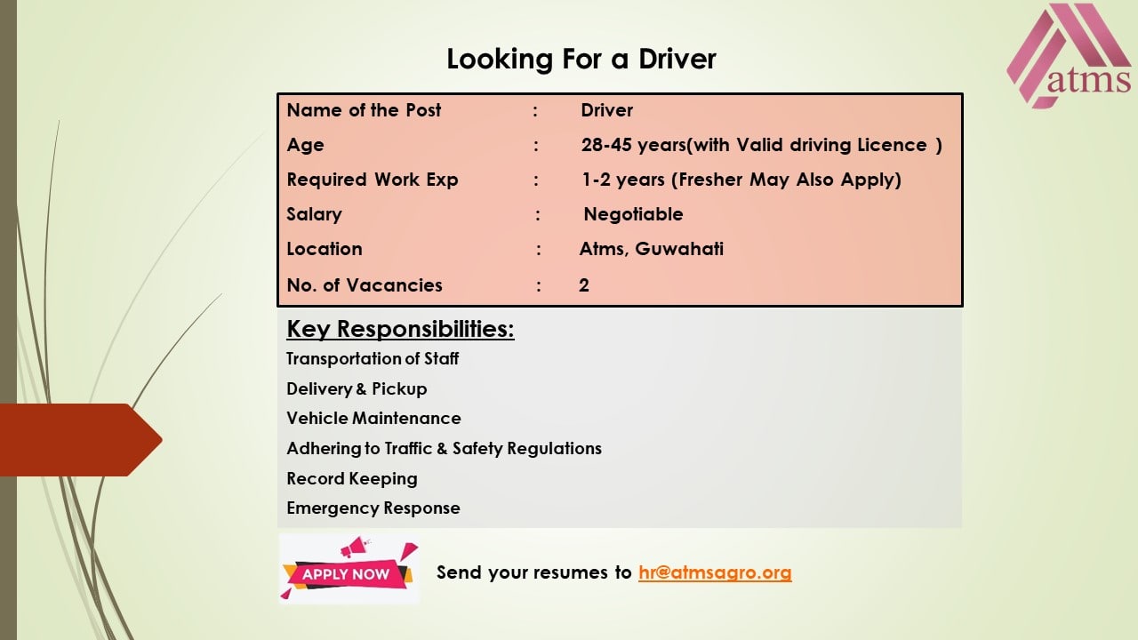 Vacancy for Office Driver